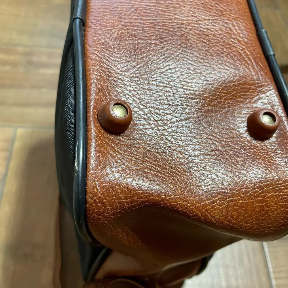 Vintage Samsonite Canvas Travel Crossbody Leather Trim Shoulder Bag